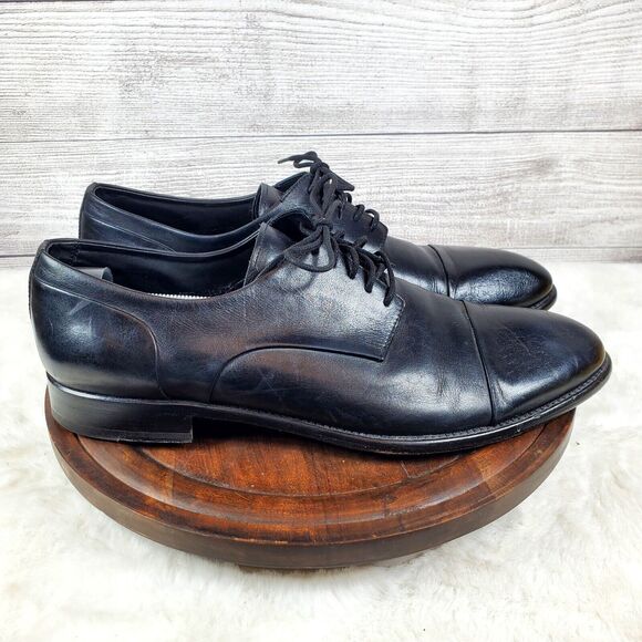 Brecos Handmade LAVORAZIONI BLAKE Black Lace Oxford Size 45 Made In Italy - Picture 3 of 10